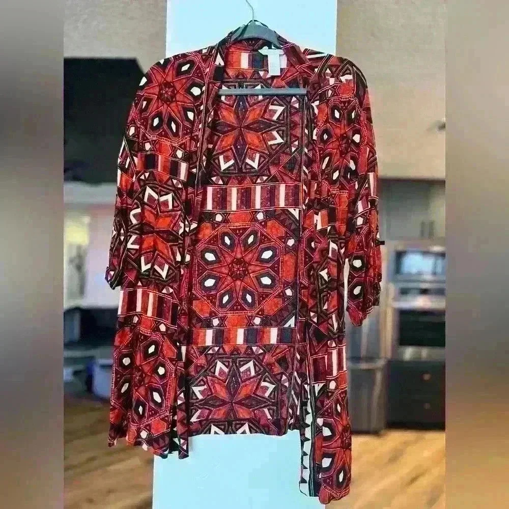 H&M Orange And Black Geometric Print jacket Size L